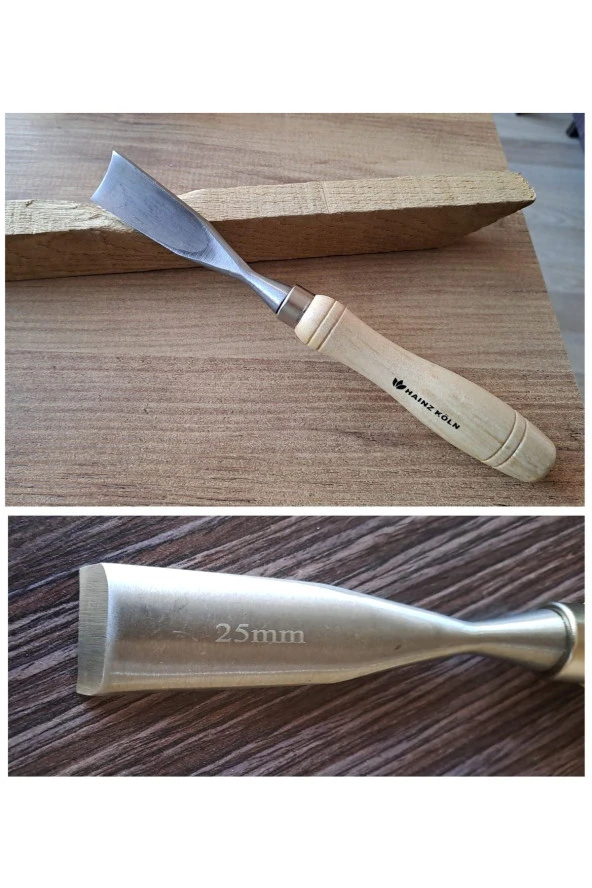 Depolife Ahşap Oyma konik ıskarpela Bıçak Kaşık Kuksa Oval Oyma Yontma Bıçağı 25mm - 2