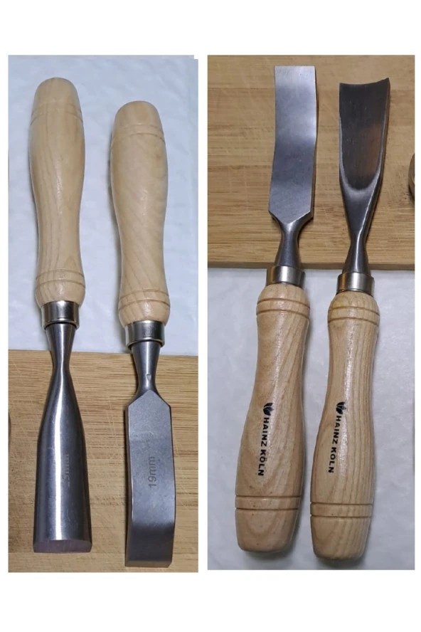 Depolife Ahşap için Iskarpela oyma alet seti Oval Kıvrık uçlu Kaşık Heykel Kuksa yontma Bıçak seti 2li - 3