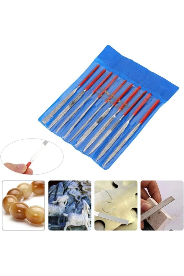 Elmas Eğe Takımı 10 Parça 3x140 Mm 19103 - Adm-krl - 2