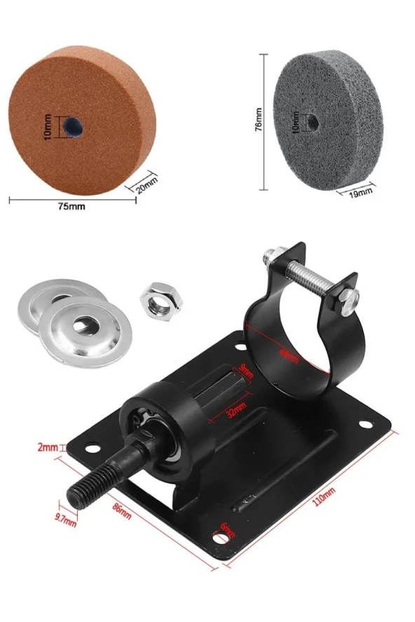 Depolife bileme eğeleme parlatma için elektrikli matkap stand değirmen taşı polisaj diski ve braket Tabanı - 3