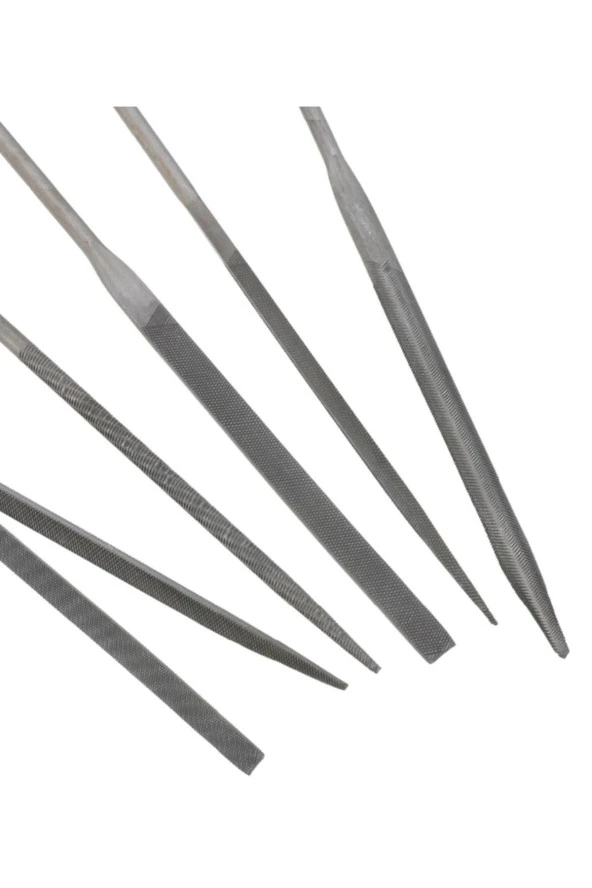 Depolife 6 Parça Eğe Takımı Balık Sırtı Düz Yuvarlak Eye Karbon Ince Dişli Ege Seti