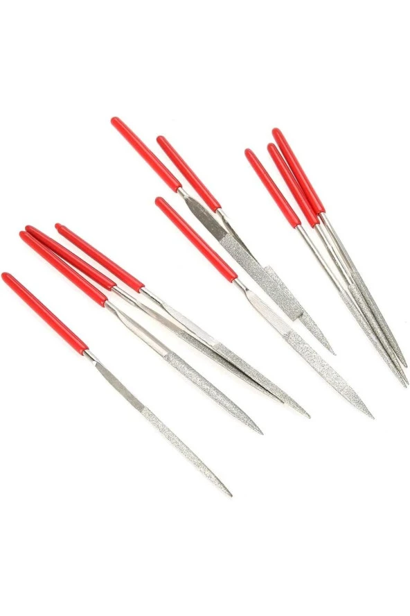 Depolife Hassas Elmaslı Eğe Seti 10 Parçalı Kuyumcu eğeleme seti 3x140mm cam saat takı işleri için ideal - Resim 2