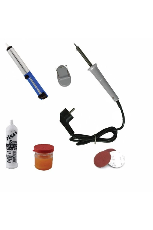 Depolife 30w Kalem Havya Seti Lehim Makinası Pompa Pasta Zımpara Lehim Standı 6 Parçalı Set