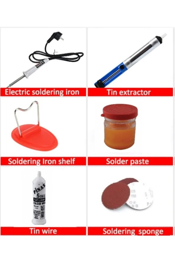 Depolife 30w Kalem Havya Seti Lehim Makinası Pompa Pasta Zımpara Lehim Standı 6 Parçalı Set - 2