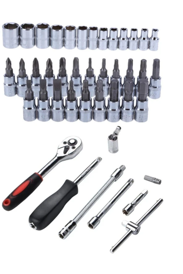 Depolife 46 Parça Mini Lokma Takımı Otomatik Cırcırlı 1/4" Wrench Set Yüksek Kalite Kombinasyon Alet Seti - 2