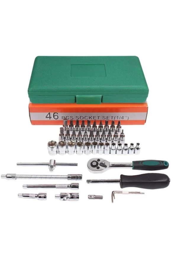 Depolife 46 Parça Mini Lokma Takımı Otomatik Cırcırlı 1/4" Wrench Set Yüksek Kalite Kombinasyon Alet Seti - 3