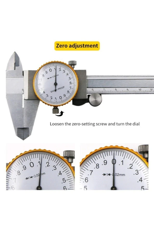 Depolife Hassas Göstergeli Kumpas Paslanmaz Çelik Sürmeli Kaliper Ölçer Mikrometre 150mm / 0.02mm - 2