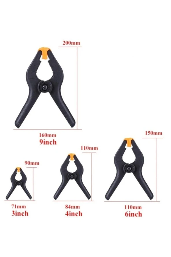 Depolife Mandal Tipi Mengene Işkence Plastik Kelepçe Güçlü Mafsallı Çene 4 Parça Kıskaç Mengene - 3
