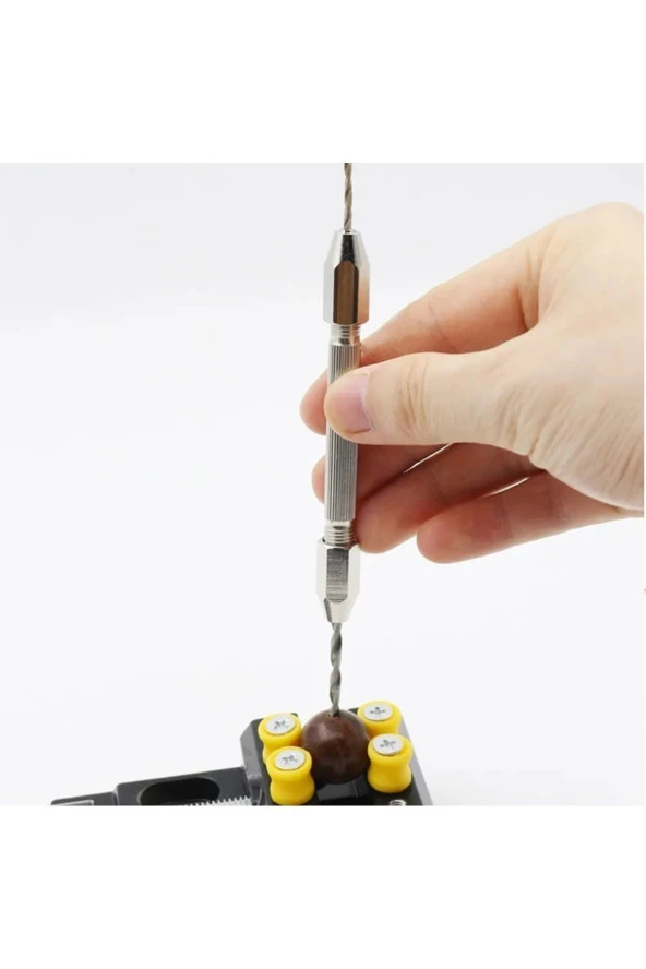 Depolife Mekanik El Matkabı Pim Mengenesi 4 Çeşit Pens Chuck Mandrenli Hassas Takı Saatci Boncuk Işleme Aleti ürün görseli