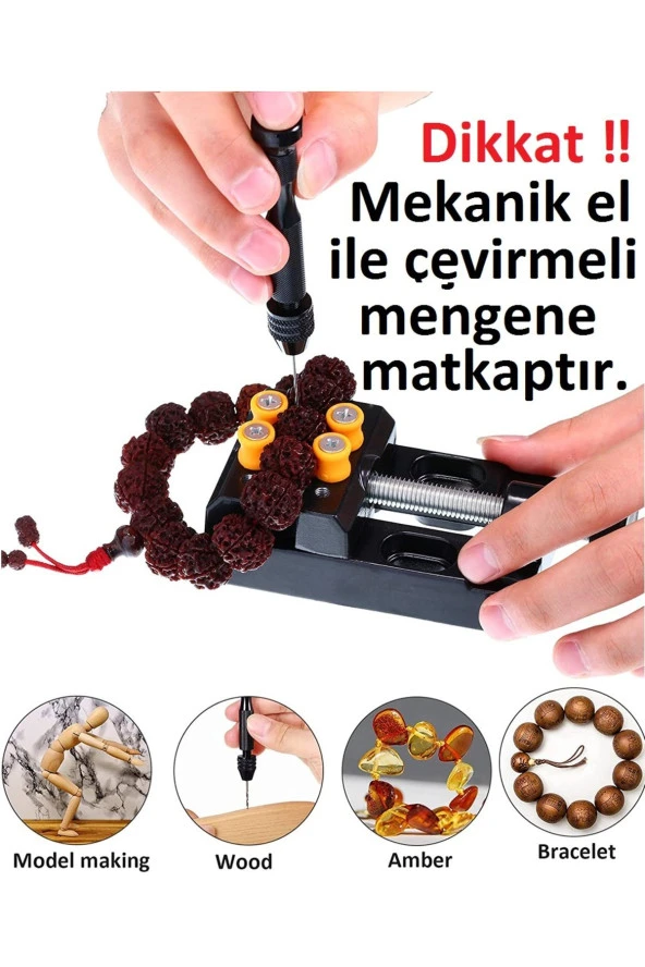 Depolife El Matkabı 6lı Matkap Uc Seti Mekanik Pim Mengenesi Hassas Elektronikçi Saatçi Boncuk Delme Aleti - 3