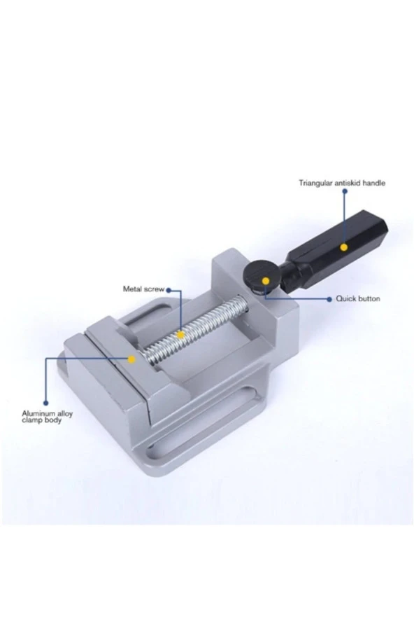 Depolife Kalıpcı Delme Zımparalama İçin Düz Çeneli Masa Tezgah Matkap Mengenesi - 3
