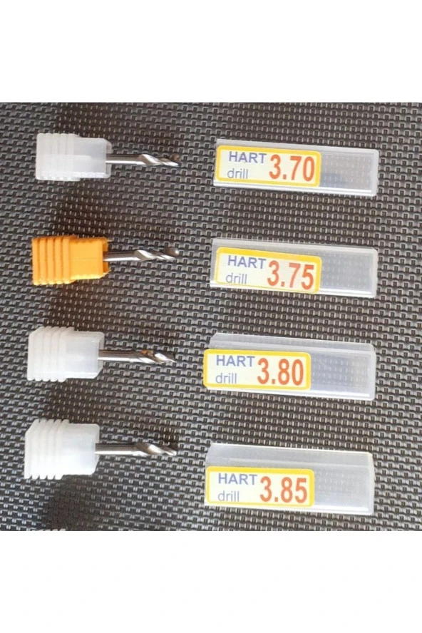 Depolife Kalıpçı Tornacı Delme Cnc Router Kesici Karbür Uç Seti 3.70mm 3.75mm 3.80mm 3.85 Carbide Matkap 4lü ürün görseli