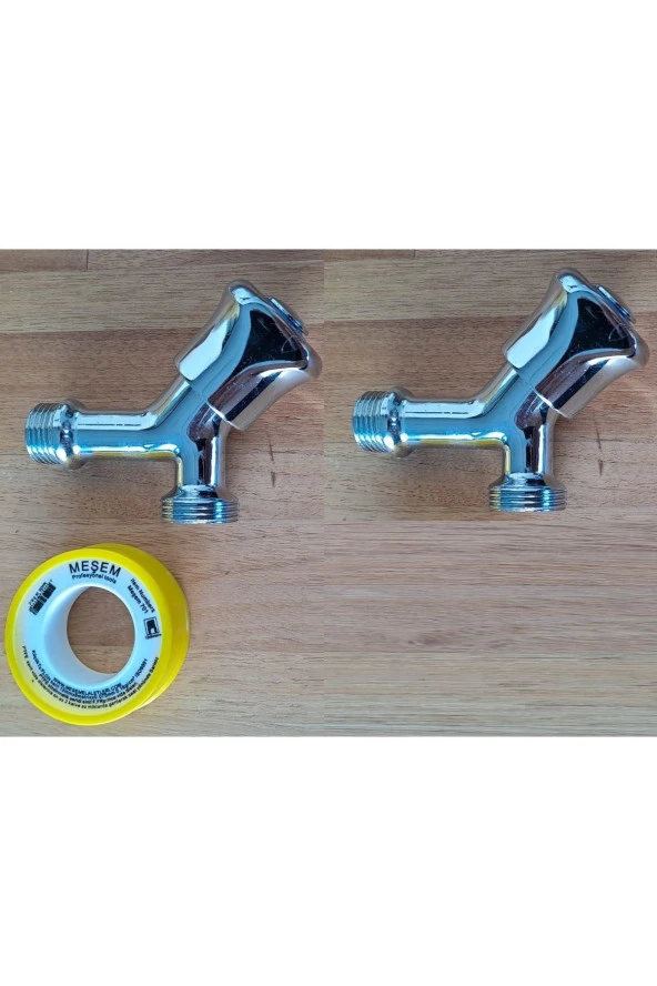 Depolife Çamasır Makinesi Musluğu Pirinç Çeşme 2 Adet Makine Çeşmesi Teflon Bant Hediyeli - 2