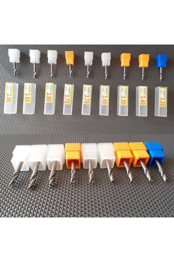 Depolife Kalıpçı Tornacı Delme Cnc Router Kesici Karbür Uç Seti 3.70mm 3.75mm 3.80mm 3.85 Carbide Matkap 4lü - 3