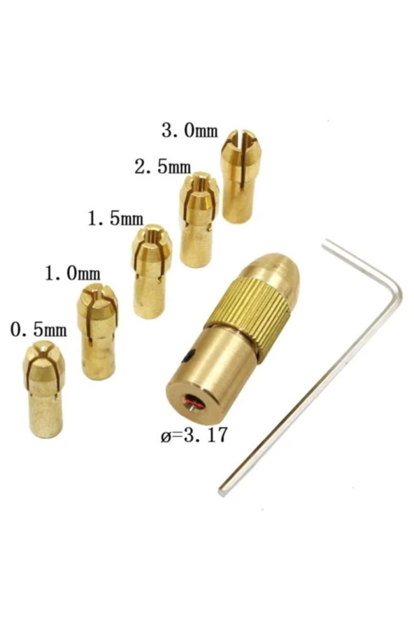Depolife Motor Için Küçük 3 Çene Pesnli Mandren 3.2mm Motor Girişli Okul Proje Ödev Uygulama Hobi - 3