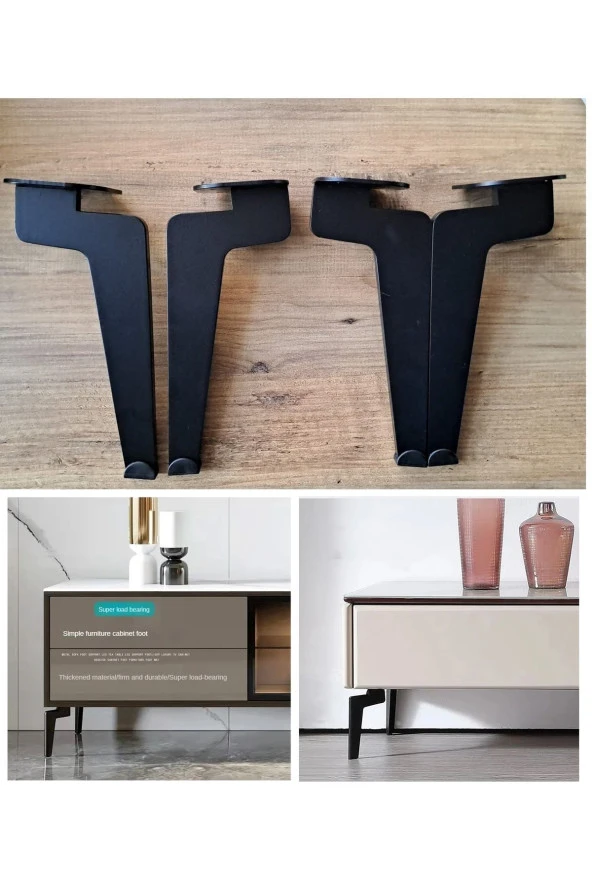 Depolife Laser Kesim Mobilya Ayağı Ağır Mobilya Ayağı Koltuk Ayağı Pabuçlu Güçlü Ayak Seti 4 Adet - 3