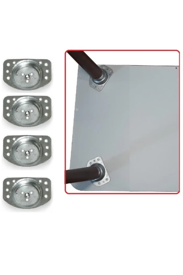 Depolife Kanepe Sehpa Masa Ayak Montaj Aparatı 15 Derece Açılı Montaj Için Metal Aparat 4 Adet Ayak Braketi ürün görseli