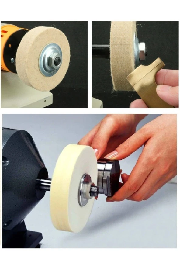 Depolife Mücevher Metal Altın Gümüş Parlatma Polisaj Yün Keçe Seramik Mermer Plastik Bakalit 100mm - Resim 2