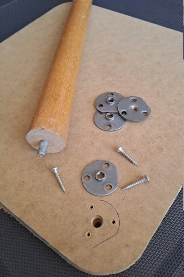 Depolife Kanepe Sehpa Masa Için Ahşap Ayak Bağlantı Aparatı Metal Montaj Braketi 4 Adet M8 Girişli - 3