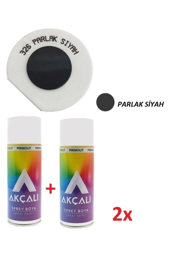 Akçalı Sprey Boya Parlak Siyah 326 400 Ml Tüp 2 Adet