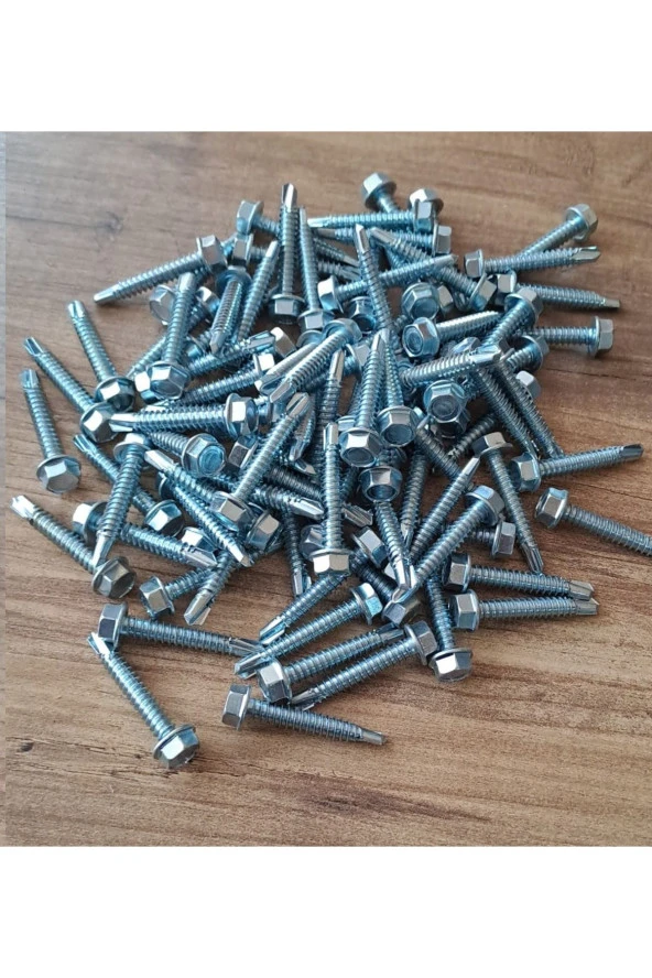 Akıllı metal vida 304 kalite paslanmaz çelik 100 adet  lokma başlı Matkap uçlu altığen kafalı - 3
