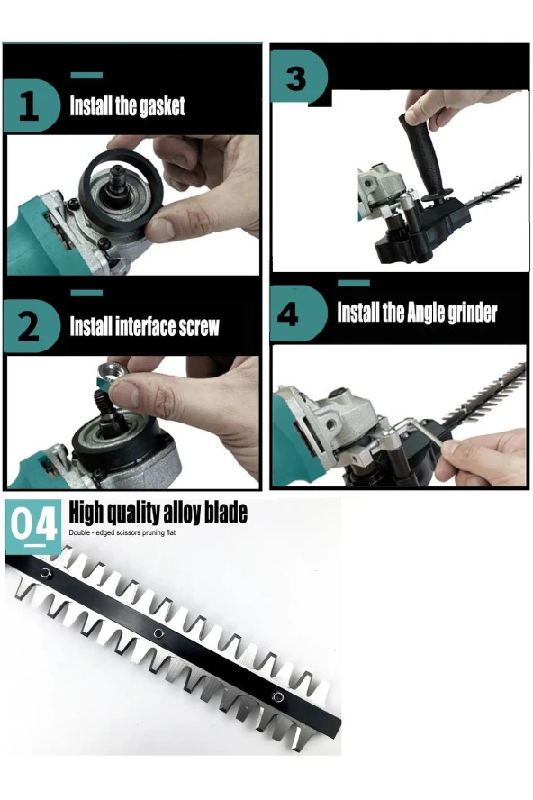 Depolife çit çim kesmek aparatı avuç taşlama spral için kesme aparatı 31cm keskin makas uzunluğu spiral - 3