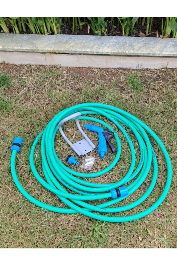 Depolife Bahçe Sulama Hortum Seti Sarma aparatı Tabanca fıskiye yağmurlama Başlık bağlatı kaplin seti - 2