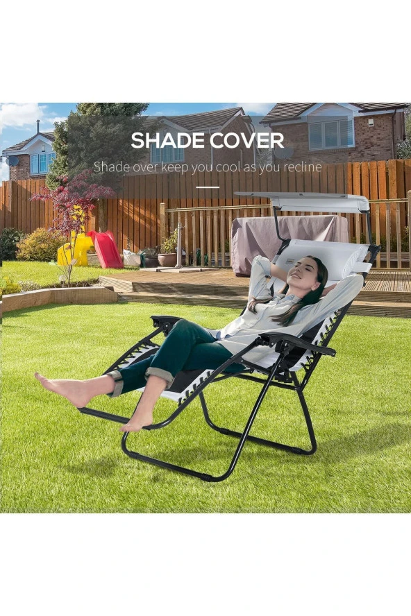 Balkon Plaj Havuz Piknik şezlong ayarlanabilir katlanır Yatar Yastıklı 3 Kademeli Sezlong Sunbed - 2