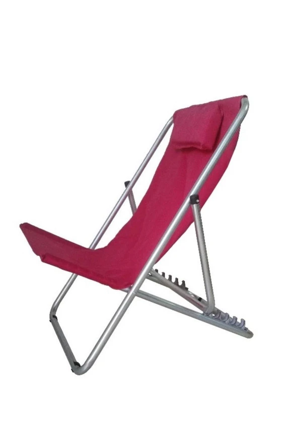 Depolife Balkon Bahçe Şezlong Katlanır Yastıklı 5 Kademe Ayarlı Yatar Rahat Plaj Balıkçı Tv Koltuk Sezlong