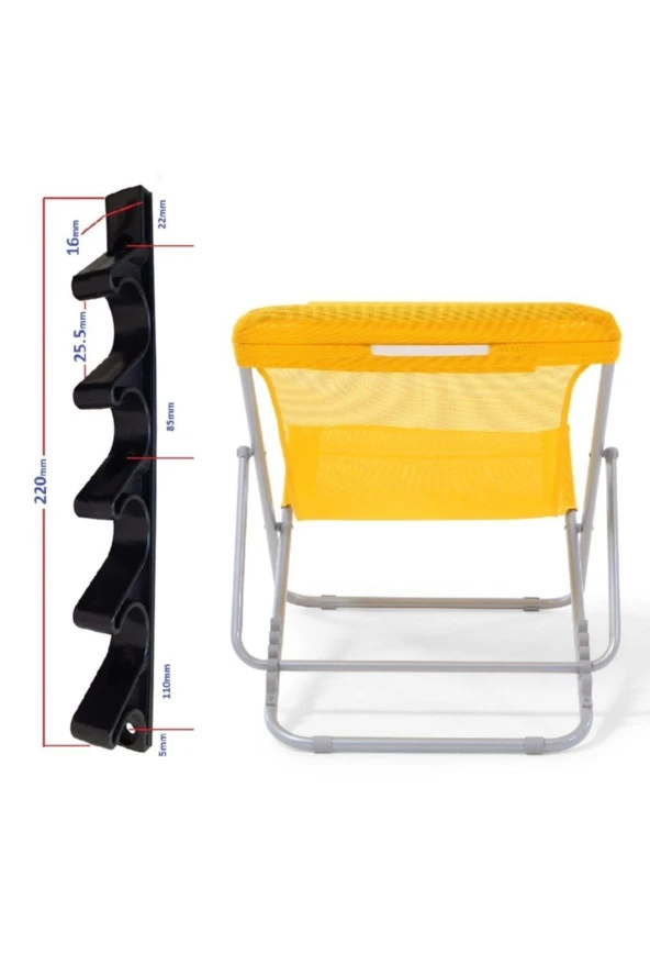 Depolife Şezlong Montaj Plastiği 5 Kademe Ayarlı Montaj Yedek Parça 2 Adet Sezlong Için Ayar Montaj Aparatı - 3