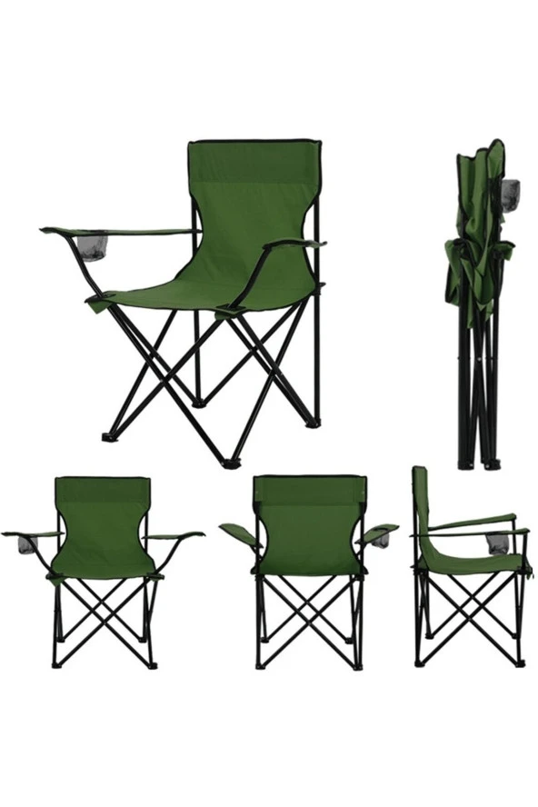 Depolife Çantalı Katlanır Kamp Piknik Koltuğu Masa Seti Bahçe Plaj Masalı Sandalye Takımı Bardaklı Askılı Set - 3