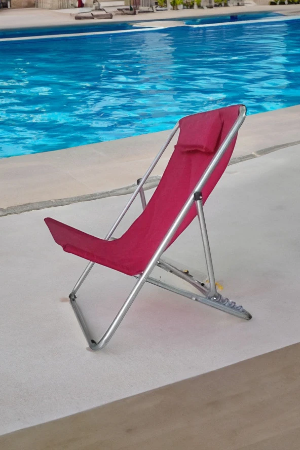 Depolife Balkon Bahçe Şezlong Katlanır Yastıklı 5 Kademe Ayarlı Yatar Rahat Plaj Balıkçı Tv Koltuk Sezlong - 2