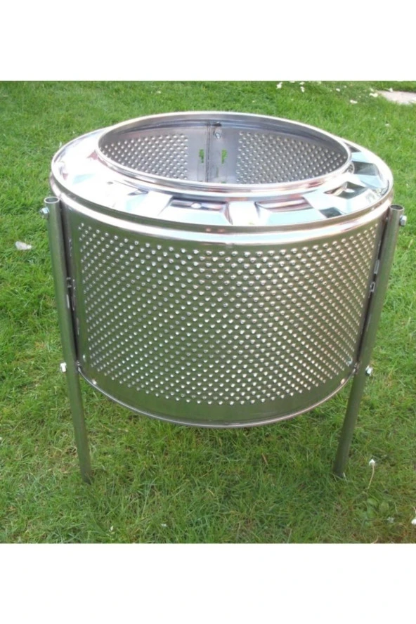 Depolife Sokak Mangalı Dış Mekan Bahçe Sobası Krom Kazan Sobası Bahçe Barbekü Ayaklı Soba - 3