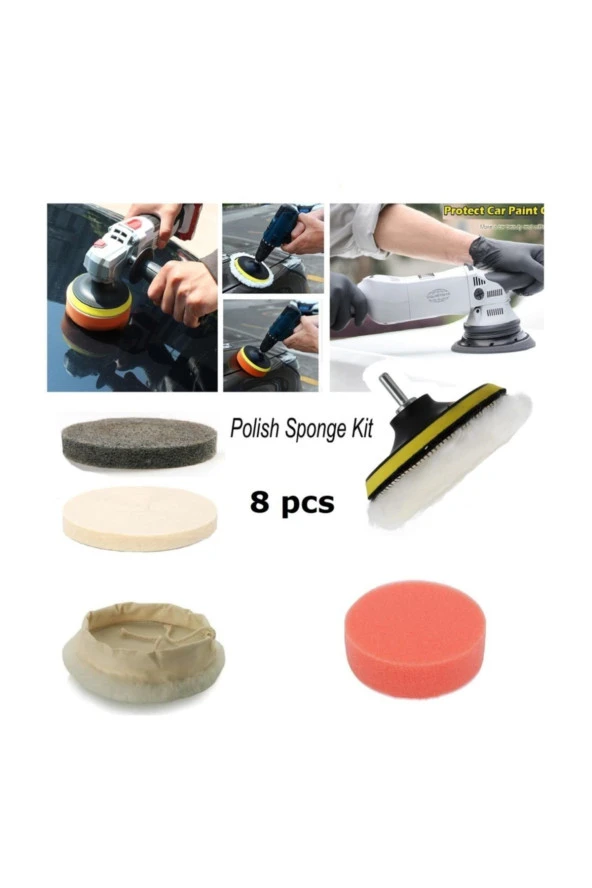 Depolife Polisaj Seti Oto Kaporta Boya Cizik Giderici Ve Fayans Metal Parlatma Yün Keçe Sünger Zımpara - 2