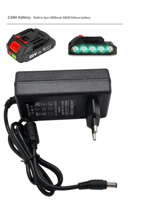 Şarjlı Matkap Için Batarya Şarj Adaptörü 12 Volt 14v 18v 20v 48v 58v Li-on Pil Şarj 200mah Üniversal