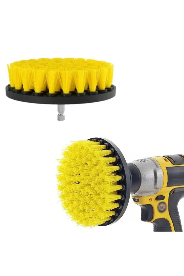 Depolife Matkap Uyumlu Temizleme Temizlik Fırçası Halı Ev Araç Sanayi Temizlik Fırçası 10cm Oval Pimli Fırça