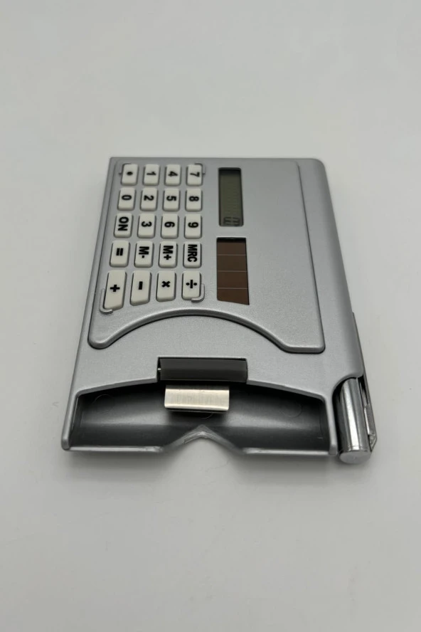 3ü 1 Arada Taşınabilir Hesap Makinesi Güneş Enerjili Kartvizitlik Tükenmez Kalem Cep Tipi Calculator - 3