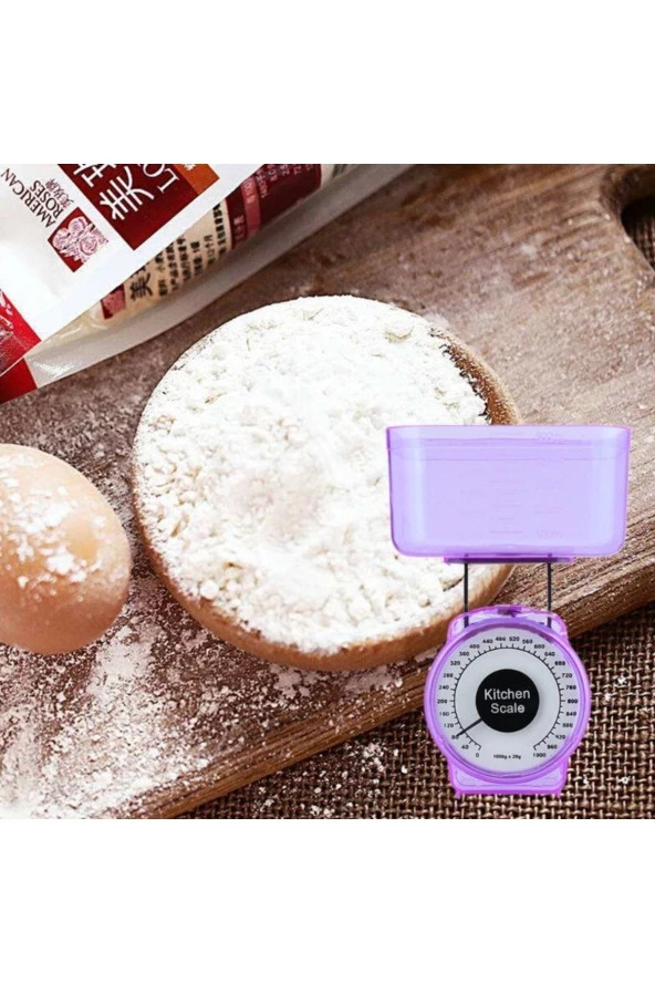 Depolife Mekanik Mutfak Gıda Ölçekli Hassas Tartı Ölçüm Mutfak Terazi Pilsiz 1000gr Mini Baskül 2 Adet - 3
