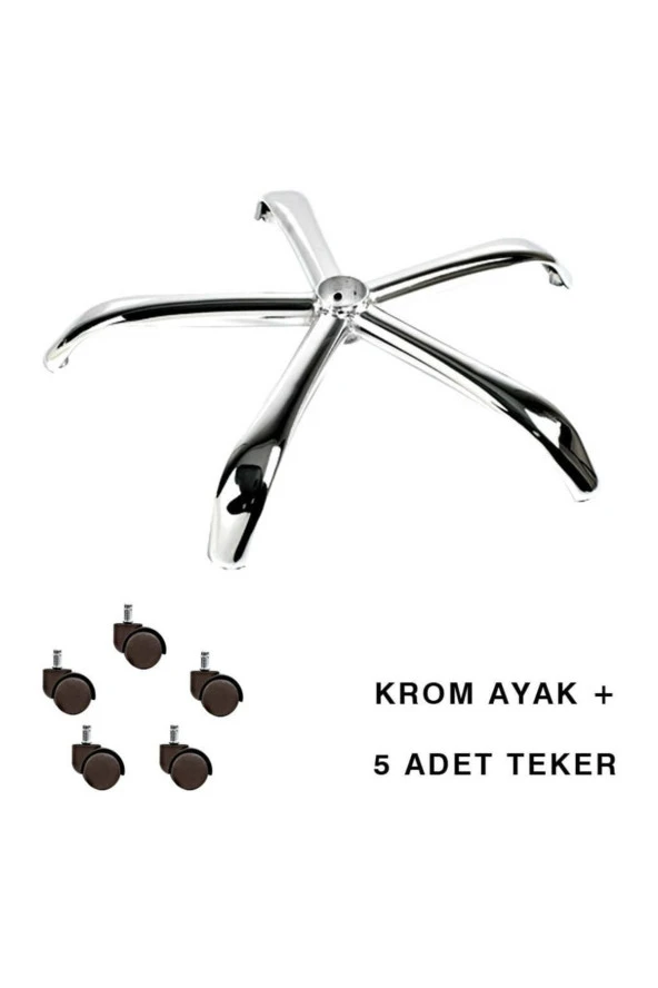 Depolife Metal Yıldız Ayak Bilgisayar Müdür Ofis Koltuğu Için Ahtapot Ayak Ve Tekerlek - 3