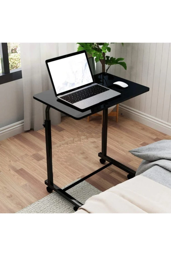 Depolife Tekerlekli Notebook Laptop Çalışma Sehpası Eğim Ve Yükseklik Ayarlı Akrobat Ders Yemek Çekyat Masası - 2