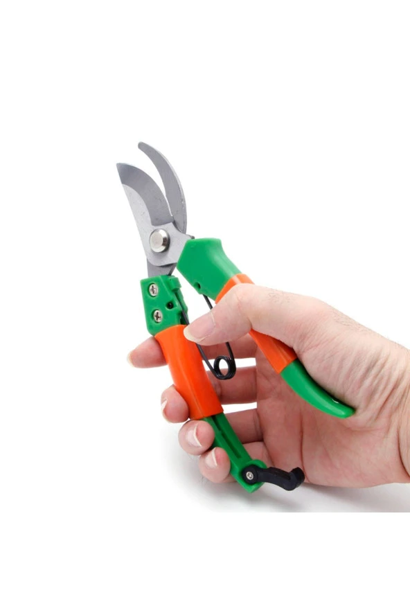 Depolife Bağ Bahçe Ağaç Dal Bitki Budama Kesme Makası Çelik Ağız Yaylı Kilitli Makas - 2
