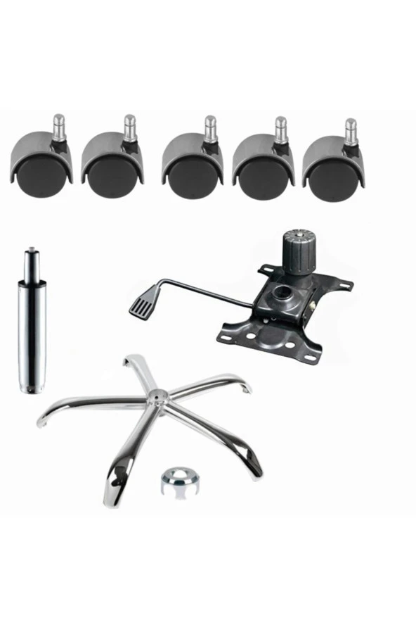 Depolife Ofis Büro Çalışma Koltuğu Için Metal Yıldız Ayak Amortisör Tekerlek Şase Tek Kollu Mekanizma Seti - 2