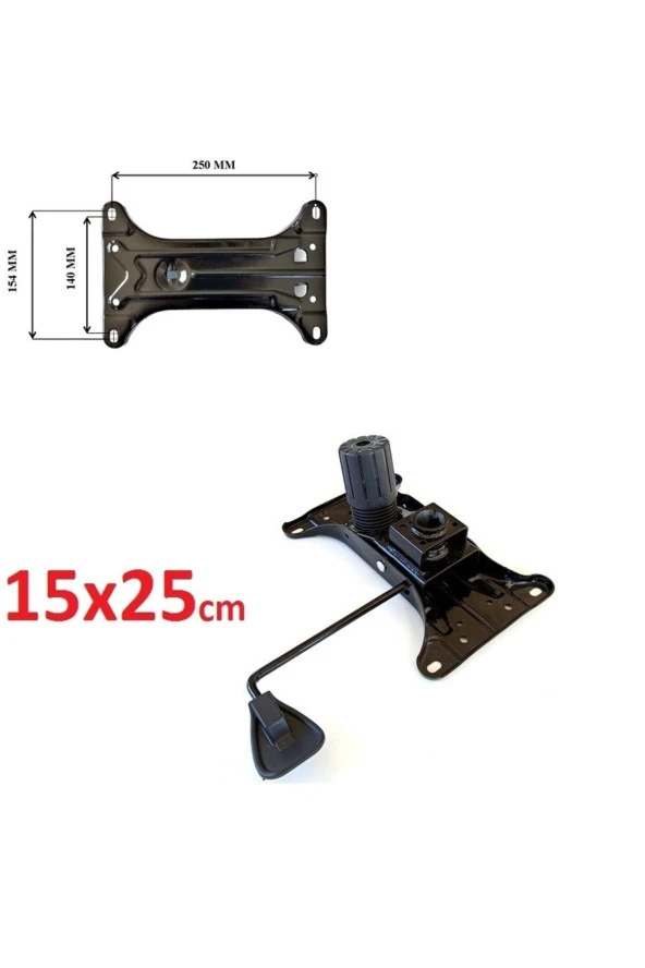Depolife Ofis Büro Çalışma koltuğu için Krom Yıldız Ayak Amortisör Tekerlek Şase Tek Kollu Mekanizma Seti - 3