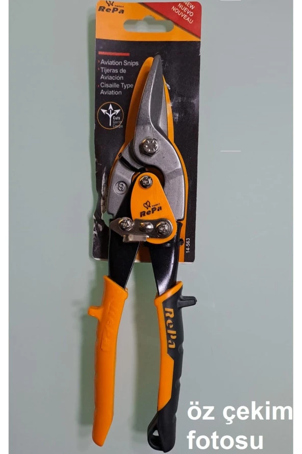 Depolife Saç teneke alüminyum Karton Kesme Makası Düz çeneli makas düz ağız kaportacı makası 250mm - 2