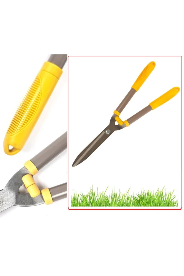 Depolife Çim kesme Makası Karbon çelik çit kesme makası kaydırmaz saplı bahçe çalı çim çit makası - 3