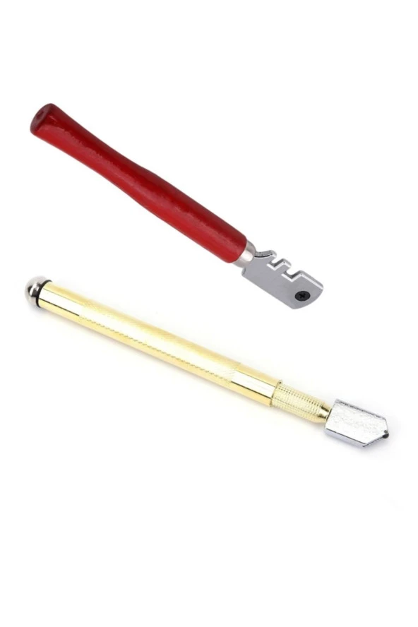 Depolife Elmas Kalem Cam Fayans Kesici Kendinden Yağlı Cam Kesme Yağ Beslemeli Uç 2lii Set