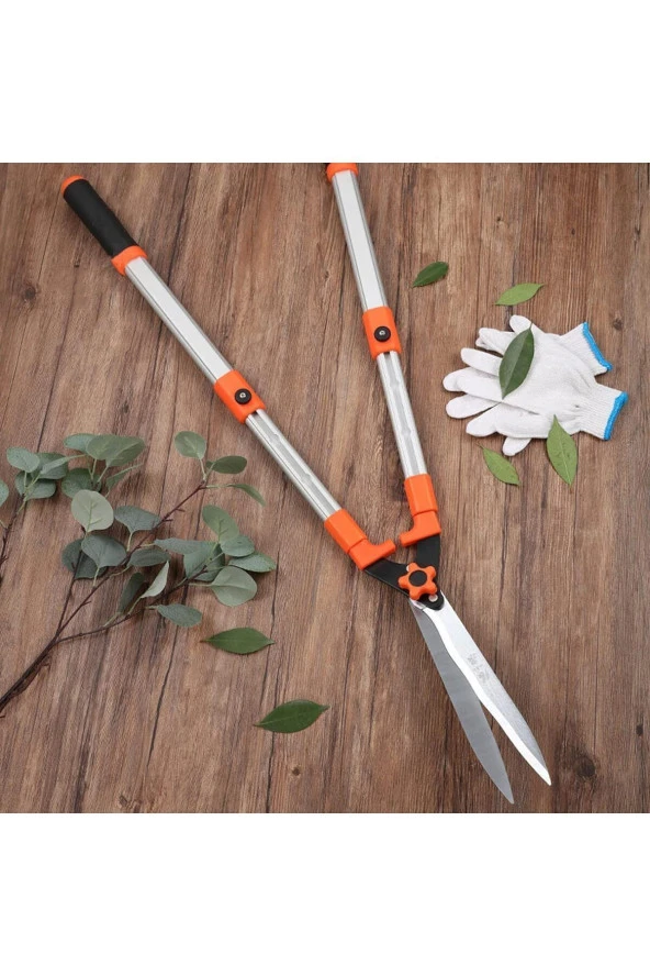 Depolife Bahçe Çit Makası Teleskopik uzayan Alüminyum kollu çim şimşir çalı ot taflan kesme budama makası - 3