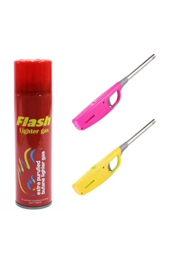 Depolife Uzun Burunlu Mutfak Ocak Çakmağı Ve Dolum Tüpü Seti 2 Çakmak 1 Çakmak Gazı Tüpü 3 Parça - 2