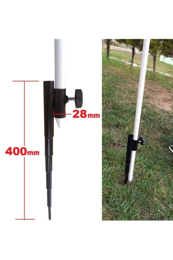 Depolife Plaj Deniz Bahçe Balkon Piknik Kamp Şemsiyesi Ve Sabitleme Kazığı 2li Set 180cm - 3