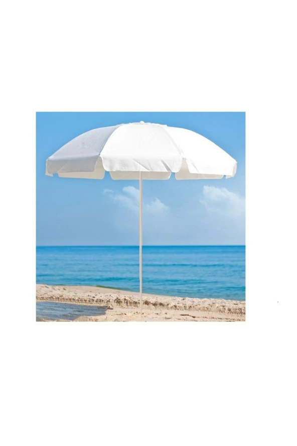 Depolife 2 Mt. Plaj Şemsiyesi Eğilebilir Deniz Bahçe Piknik Kamp Güneş Şemsiyesi Katlanır Kabardin Kumaş - 2